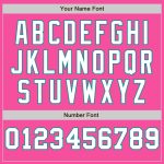 Personalized Pink White-Teal Pinstripe Authentic Split Fashion Baseball Jersey Team Custom Name and Number