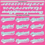 Personalized Pink White-Teal Two-Button Unisex Softball Jersey Team Custom Name and Number