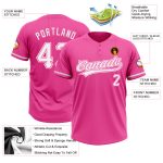 Personalized Pink White Two-Button Unisex Softball Jersey