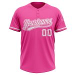 Personalized Pink White Two-Button Unisex Softball Jersey