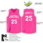 Personalized Pink White V-Neck Basketball Jersey Team Custom Name and Number