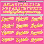 Personalized Pink Yellow-Light Blue Bomber Full-Snap Varsity Letterman Two Tone Jacket Team Custom Name and Number