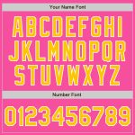 Personalized Pink Yellow-Light Blue Bomber Full-Snap Varsity Letterman Two Tone Jacket Team Custom Name and Number