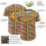 Personalized Pink Yellow-Purple 3D Pattern Design Animal Funny Monster Authentic Baseball Jersey