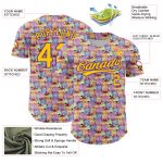 Personalized Pink Yellow-Purple 3D Pattern Design Animal Funny Monster Authentic Baseball Jersey Team Custom Name and Number