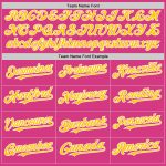 Personalized Pink Yellow-White Line Authentic Baseball Jersey Team Custom Name and Number