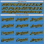 Personalized Powder Blue Black-Gold Authentic Baseball Jersey Team Custom Name and Number