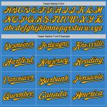 Personalized Powder Blue Black-Gold Authentic Sleeveless Baseball Jersey Team Custom Name and Number