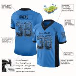 Personalized Powder Blue Black-Gray Mesh Drift Fashion Football Jersey Team Custom Name and Number