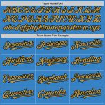 Personalized Powder Blue Black-Old Gold Authentic Sleeveless Baseball Jersey Team Custom Name and Number