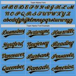 Personalized Powder Blue Black-Old Gold Performance Vapor Golf Polo Shirt Team Custom Name and Number