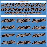 Personalized Powder Blue Black-Orange Authentic Throwback Rib-Knit Baseball Jersey Shirt Team Custom Name and Number