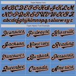 Personalized Powder Blue Black-Orange Authentic Two Tone Baseball Jersey Team Custom Name and Number