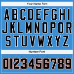 Personalized Powder Blue Black-Orange Baseball Jersey Team Custom Name and Number