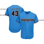 Personalized Powder Blue Black-Orange Baseball Jersey Team Custom Name and Number