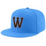 Personalized Powder Blue Black-Orange Stitched Adjustable Snapback Hat Team Custom Name and Number
