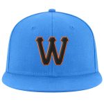 Personalized Powder Blue Black-Orange Stitched Adjustable Snapback Hat Team Custom Name and Number