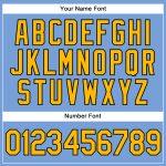 Personalized Powder Blue Black Pinstripe Gold Authentic Baseball Jersey Team Custom Name and Number