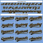 Personalized Powder Blue Black Pinstripe Old Gold Authentic Baseball Jersey Team Custom Name and Number
