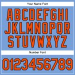 Personalized Powder Blue Black Pinstripe Orange Authentic Baseball Jersey Team Custom Name and Number