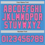 Personalized Powder Blue Black Pinstripe Pink-White Authentic Baseball Jersey Team Custom Name and Number
