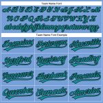 Personalized Powder Blue Black Pinstripe Teal Authentic Baseball Jersey Team Custom Name and Number