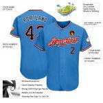Personalized Powder Blue Black-Red Authentic Baseball Jersey Team Custom Name and Number