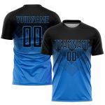 Personalized Powder Blue Black Sublimation Soccer Uniform Jersey Team Custom Name and Number
