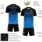 Personalized Powder Blue Black Sublimation Soccer Uniform Jersey Team Custom Name and Number