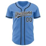 Personalized Powder Blue Black-White Authentic Baseball Jersey