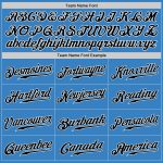 Personalized Powder Blue Black-White Authentic Baseball Jersey Team Custom Name and Number