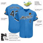 Personalized Powder Blue Black-White Authentic Baseball Jersey Team Custom Name and Number