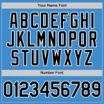 Personalized Powder Blue Black-White Performance T-Shirt Team Custom Name and Number