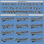 Personalized Powder Blue Black-White Two-Button Unisex Softball Jersey Team Custom Name and Number