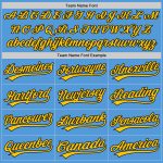 Personalized Powder Blue Black-Yellow Performance Vapor Golf Polo Shirt Team Custom Name and Number