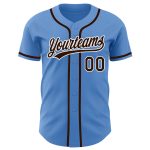 Personalized Powder Blue Brown-White Authentic Baseball Jersey Team Custom Name and Number