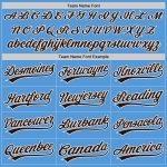Personalized Powder Blue Brown-White Performance Vapor Golf Polo Shirt Team Custom Name and Number