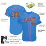 Personalized Powder Blue Camo-Pink Authentic Baseball Jersey Team Custom Name and Number