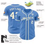 Personalized Powder Blue Cream Authentic Baseball Jersey Team Custom Name and Number
