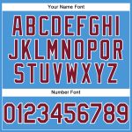 Personalized Powder Blue Crimosn-White Performance T-Shirt Team Custom Name and Number