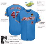 Personalized Powder Blue Crimson-City Cream Authentic Baseball Jersey Team Custom Name and Number