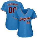 Personalized Powder Blue Crimson-City Cream Authentic Baseball Jersey Team Custom Name and Number