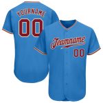 Personalized Powder Blue Crimson-City Cream Authentic Baseball Jersey Team Custom Name and Number