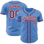 Personalized Powder Blue Crimson-White Authentic Baseball Jersey