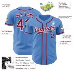 Personalized Powder Blue Crimson-White Authentic Baseball Jersey
