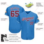 Personalized Powder Blue Crimson-White Authentic Baseball Jersey Team Custom Name and Number