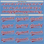 Personalized Powder Blue Crimson-White Two-Button Unisex Softball Jersey Team Custom Name and Number