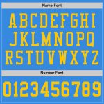 Personalized Powder Blue Gold Mesh Authentic Throwback Football Jersey Team Custom Name and Number