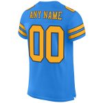 Personalized Powder Blue Gold-Navy Mesh Authentic Football Jersey