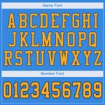 Personalized Powder Blue Gold-Navy Mesh Authentic Football Jersey